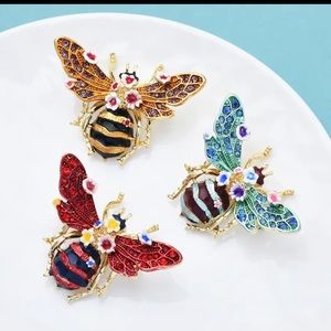 3 beautiful bee brooches